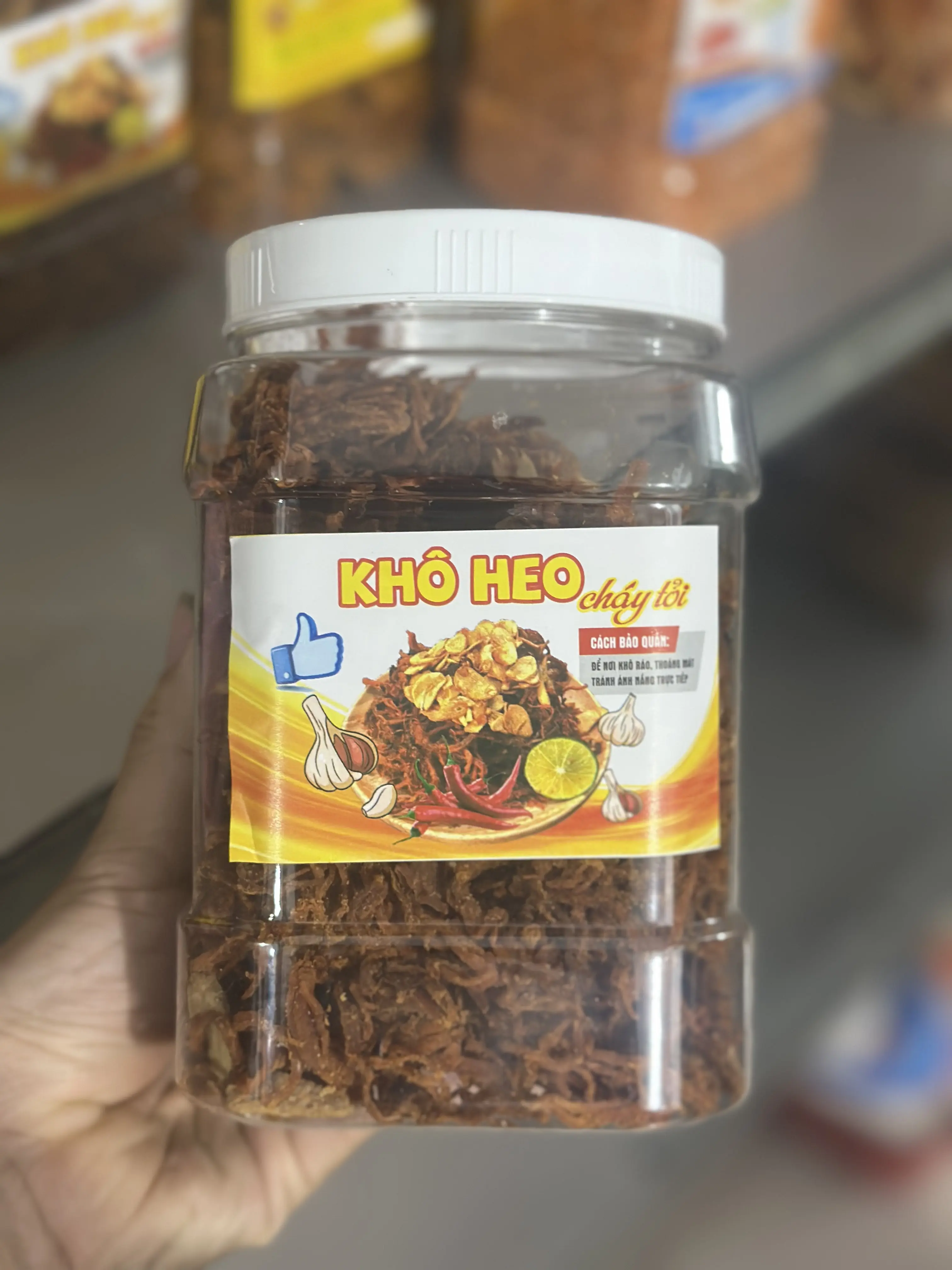 Khô heo sợi cháy tỏi - 500g